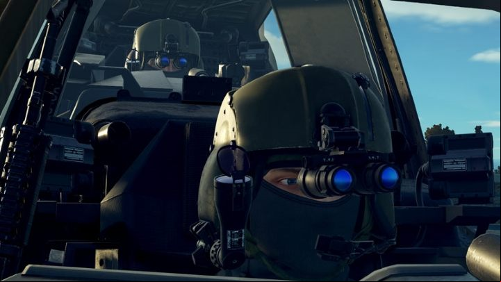 Both crew wear the AN / AVS-6 Aviator Night Vision Goggles - standard night vision goggles that allows to see at night - DCS AH-64D Apache: PNVS - Pilot Night Vision System - how to use night vision? - Systems and Sensors - DCS AH-64 Apache Guide