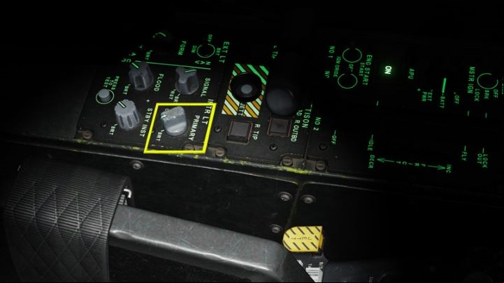 The Interior Lights is located on the left console - DCS AH-64D Apache: PNVS - Pilot Night Vision System - how to use night vision? - Systems and Sensors - DCS AH-64 Apache Guide
