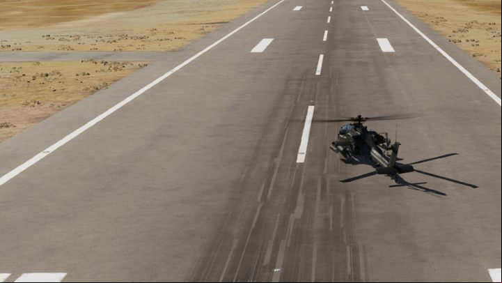 Exit the runway and continue taxiing to the parking spot - DCS AH-64D Apache: Landing - Flight and Navigation - DCS AH-64 Apache Guide
