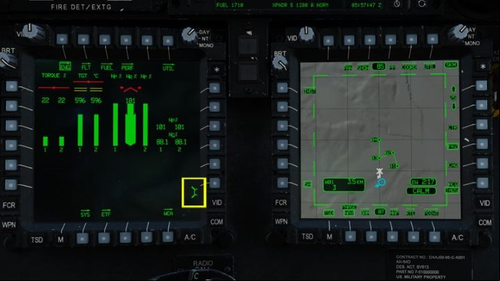 A sort of mouse cursor is required to operate the TSD - DCS AH-64D Apache: TSD - Tactical Situation Display - Systems and Sensors - DCS AH-64 Apache Guide