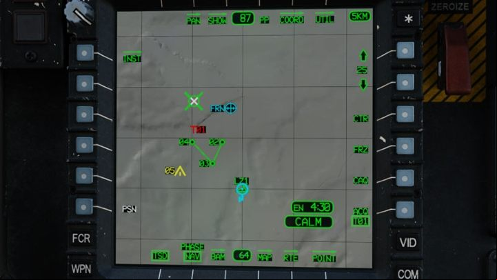 After enabling various types of map points in SHOW menu, the TSD screen can be very helpful - DCS AH-64D Apache: TSD - Tactical Situation Display - Systems and Sensors - DCS AH-64 Apache Guide
