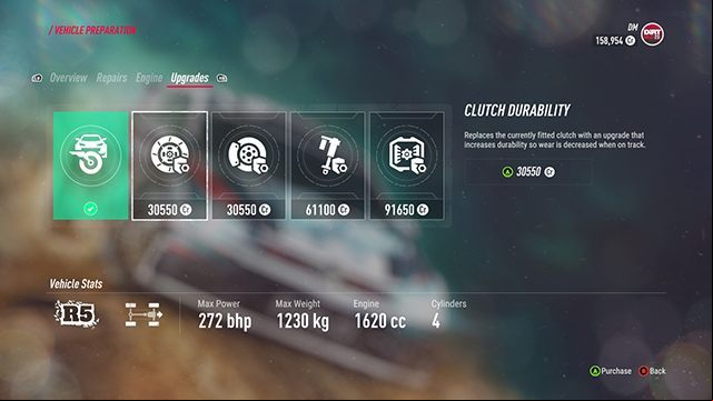 Upgrading parts increases their durability to wear. - Career and Rallycross modes in DiRT Rally 2.0 - Basics - DiRT Rally 2.0 Guide