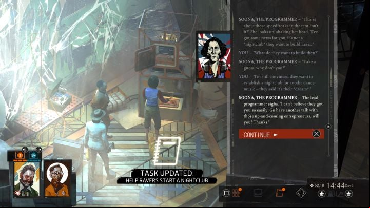 Soona will appear in the church - Disco Elysium: Help Ravers start a nightclub - walkthrough - Church and the Ravers - Disco Elysium Guide