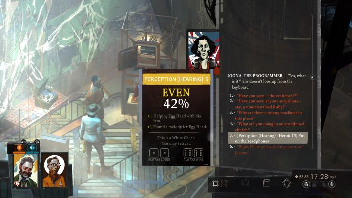 Go back to Soona - Disco Elysium: Help Soona with her project - walkthrough - Church and the Ravers - Disco Elysium Guide