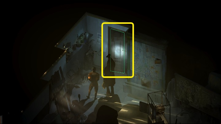 After entering the back room, equip your character with a flashlight and go up to the upper floor - Disco Elysium: Where is The Ice Bear Fridge? - FAQ - Disco Elysium Guide