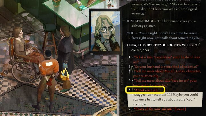 You can talk to Lena, she's a woman in a wheelchair on the ground floor of Whirling-in-Rags - Disco Elysium: Pay for damages - walkthrough - Personal - Disco Elysium Guide