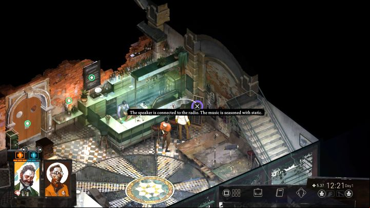 Make your way to the bar on the ground floor of Whirling-in-Rags, the hostel where you started the game - Disco Elysium: Sing karaoke - walkthrough - Other - Disco Elysium Guide