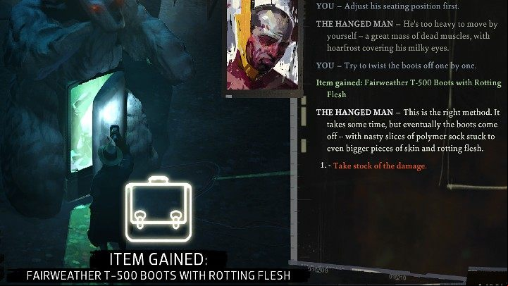 You can get rid of Kim by going to your room or the cabin on the coast after 9 p - Disco Elysium: Getting the Hanged Mans boots - walkthrough - Equipment - Disco Elysium Guide