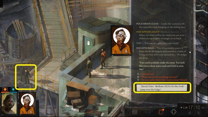 Move to the square north roof - Disco Elysium: Where is Evrart Claire? - FAQ - Disco Elysium Guide