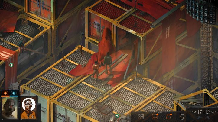 You will eventually reach the entrance to Evrart Claire's office - you have to enter the large red container shown in the picture - Disco Elysium: Where is Evrart Claire? - FAQ - Disco Elysium Guide