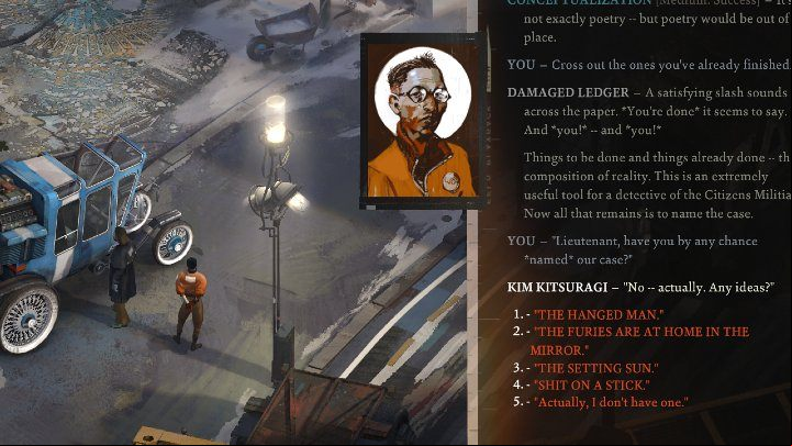 You can find the ledger in your character's inventory - Disco Elysium: Read your ledger and name the case - walkthrough - Identity - Disco Elysium Guide