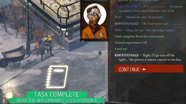 Kim's car is parked in front of the hotel building - Disco Elysium: Read the watermarks - walkthrough - Identity - Disco Elysium Guide