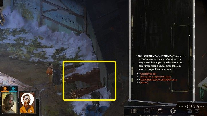 The apartment you're looking for and the door to it can be found in the second part of the courtyard behind the Whirling-In-Rags building - Disco Elysium: Open apartment door for Evrart - walkthrough - Evrart Tasks - Disco Elysium Guide