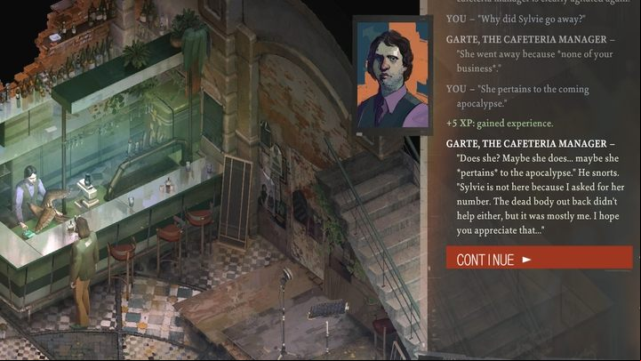 First you need to talk to Garte about Sylvie's departure - Disco Elysium: Talk to Garte for Sylvie - walkthrough - Other - Disco Elysium Guide
