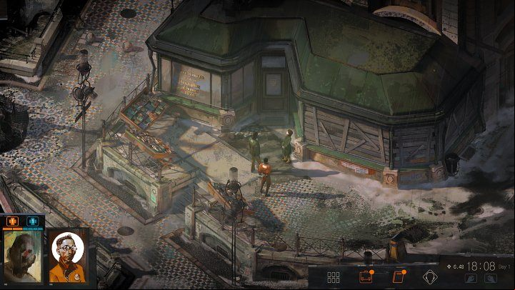 Head to the bookstore shown in the image above (the building is right next to the Whirling-In-Rags Hotel) and go inside - Disco Elysium: How to get map? - FAQ - Disco Elysium Guide