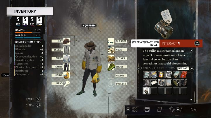 At the crime scene behind Whirling-in-Rags, you need to start and progress with the Find the bullet before you get fooled task - it received a separate dedicated page in our guide - Disco Elysium: Find the murder weapon - walkthrough - Ruby and the shooter - Disco Elysium Guide