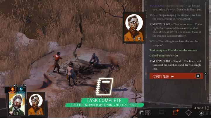 Later in the conversation, you can ask the Deserter if he used this weapon on the hanged man next to Whirling-in-Rags - Disco Elysium: Find the murder weapon - walkthrough - Ruby and the shooter - Disco Elysium Guide