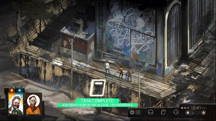 Examine the mural - Disco Elysium: Ask about Ruby in the village - walkthrough - Ruby and the shooter - Disco Elysium Guide
