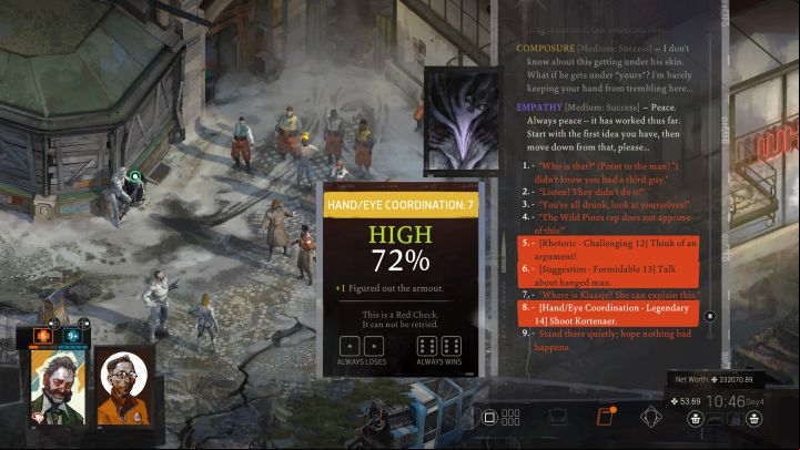 In the initial part of the confrontation, you can discuss the hanged man - some options entail additional skill checks (e - Disco Elysium: Return to the Whirling-in-Rags - walkthrough - Ruby and the shooter - Disco Elysium Guide