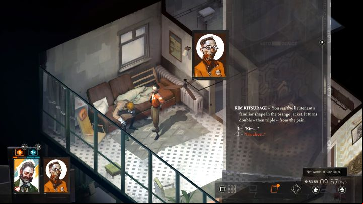 Harry will regain consciousness after 2 days and will wake up in his hotel room - Disco Elysium: Return to the Whirling-in-Rags - walkthrough - Ruby and the shooter - Disco Elysium Guide