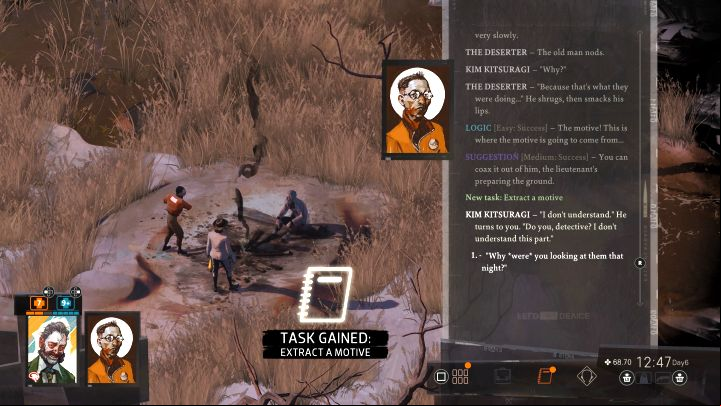 This quest is unlocked during the conversation with the Deserter from the Island - you will start it as part of a separate task Extract a confession from The Deserter - Disco Elysium: Extract a motive - walkthrough - Ruby and the shooter - Disco Elysium Guide