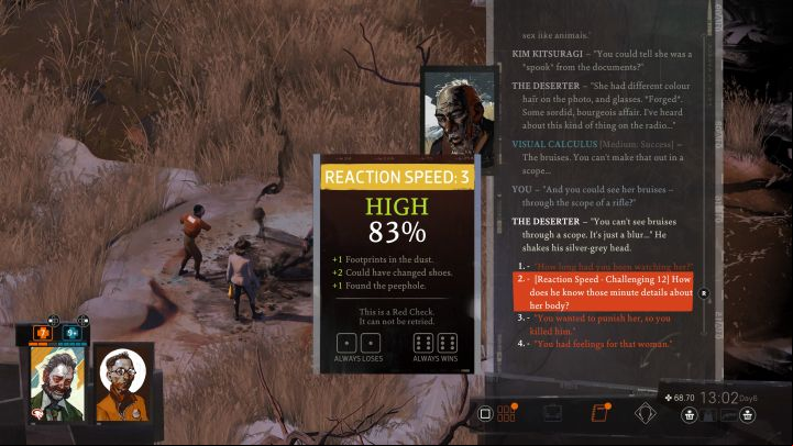 During the conversation, exhaust all possible dialogue options, especially those connected to Klaasje - Disco Elysium: Extract a motive - walkthrough - Ruby and the shooter - Disco Elysium Guide