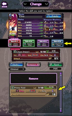 Choose 1 out of the 4 skills you want to replace - Disgaea RPG: Character development - Basics - Disgaea RPG Guide