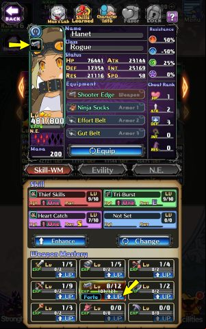In the Skill-WM tab, you will find Weapon Mastery - proficiency in using weapons - Disgaea RPG: Character development - Basics - Disgaea RPG Guide