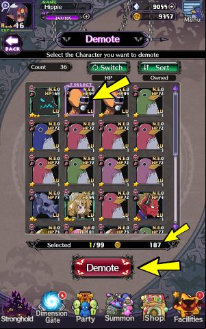When you select a character, the price you get for selling them will appear below the list - Disgaea RPG: Party - Basics - Disgaea RPG Guide