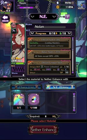 Nether Enhance strengthens characters by using their copies or replacement materials like Prism Shell or N - Disgaea RPG: Maos Lab - Basics - Disgaea RPG Guide