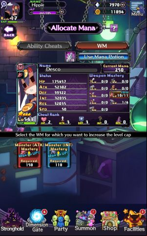 In the Weapon Mastery tab, you can allocate mana points to increase the maximum Weapon Mastery lvl of a specific weapon - Disgaea RPG: Maos Lab - Basics - Disgaea RPG Guide