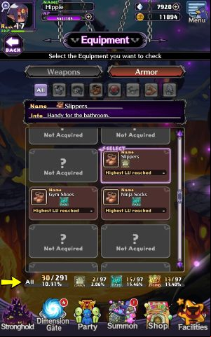 Equipment Illustration contains a list of acquired weapons and armor - Disgaea RPG: Facilities - Basics - Disgaea RPG Guide