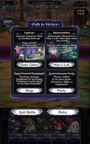 Then click on Quit Battle or choose Retry if you want to repeat the battle - Disgaea RPG: Combat - how to surrender? - FAQ - Disgaea RPG Guide