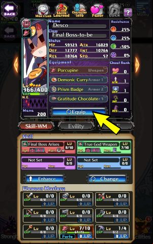 1 - Disgaea RPG: Equipment - how to equip? - FAQ - Disgaea RPG Guide