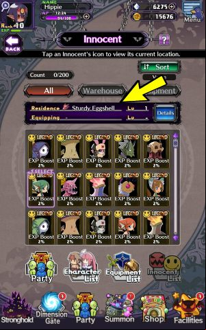 Click the Party icon at the bottom of the screen, and then go to the Innocent List - Disgaea RPG: Innocent - what is it? - FAQ - Disgaea RPG Guide