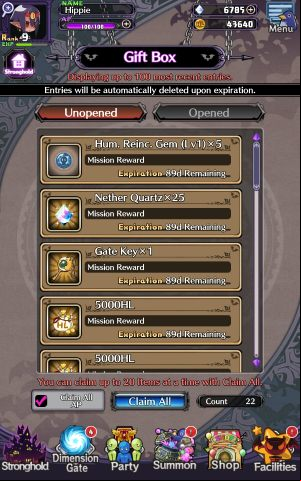 The Gift Box has all the rewards received during battles or for completing main and side missions as well as tasks - Disgaea RPG: Stronghold - Basics - Disgaea RPG Guide