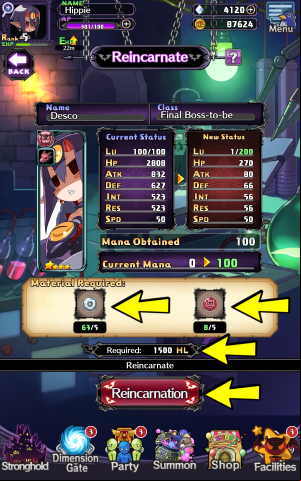 Select the character you want to raise the level cap for (always 100 levels more) and click Reincarnation - Disgaea RPG: My character is level 100 - what next? - FAQ - Disgaea RPG Guide