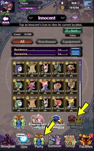 That Innocent will be added to your list in the Party tab - Disgaea RPG: Item World - Basics - Disgaea RPG Guide