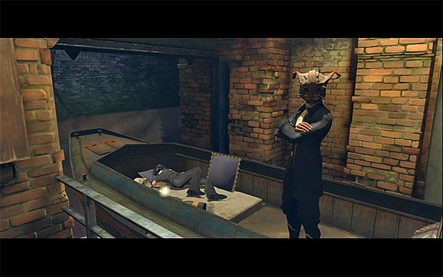 Another step is concerned with reaching the basement and the age towards it is to the right - Meeting with Samuel at his boat - Mission 5 - Lady Boyles Last Party - Dishonored - Game Guide and Walkthrough