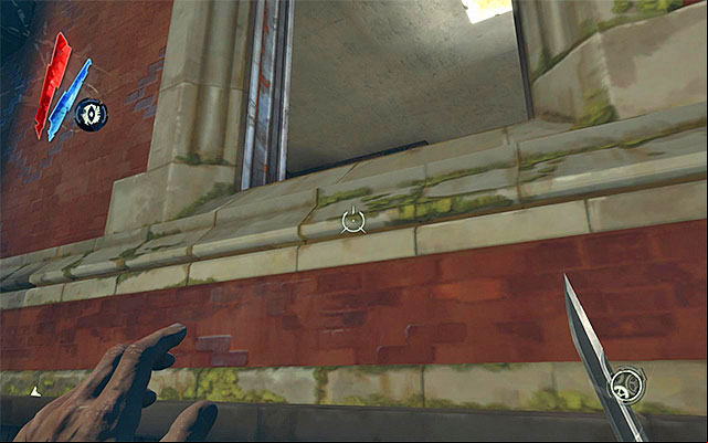 Reach the upper room in the building and go out to the balcony - Infiltrating the Boyle Estate - Mission 5 - Lady Boyles Last Party - Dishonored - Game Guide and Walkthrough