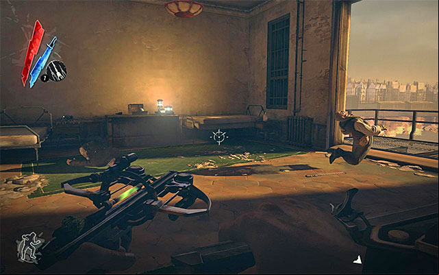 Carefully, sneak into the main area of the building in which there should be the two bandits - Freeing Alec - Mission 4 - The Royal Physician - Dishonored - Game Guide and Walkthrough