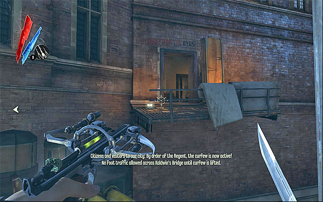 Approach the waterlock and look around for gold and food - Getting around the second outpost - Mission 4 - The Royal Physician - Dishonored - Game Guide and Walkthrough
