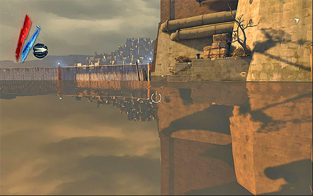The other one of the above mentioned, safe methods is swimming up towards the outpost - Getting around the second outpost - Mission 4 - The Royal Physician - Dishonored - Game Guide and Walkthrough
