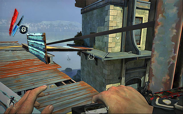 Your destination now is the tower which used to be occupied by Emily - Reaching the signal flare use site - Mission 8 - The Loyalists - Dishonored - Game Guide and Walkthrough