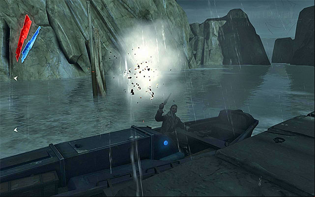 If, on the other hand, your chaos is high, Samuel won't be friendly towards you, and will alarm the guards by firing his gun into the air - Reaching the area around the fort - Mission 9 - The Light at the End - Dishonored - Game Guide and Walkthrough