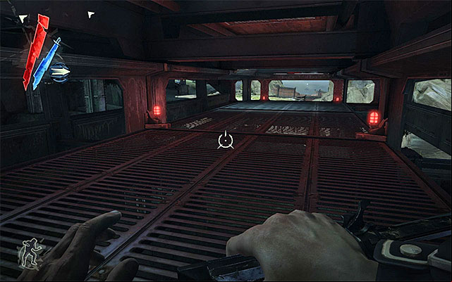 If you prefer to go around the enemies, you can use your powers or use under catwalks shown in the above screenshot - Infiltrating the fort - Mission 9 - The Light at the End - Dishonored - Game Guide and Walkthrough
