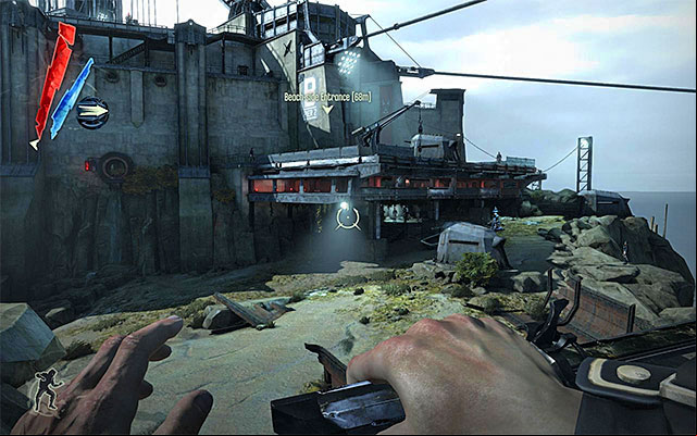 Variant two assumes that you infiltrate the fort through the beach-side entrance which is located to the right of the starting point (the above screenshot) - Infiltrating the fort - Mission 9 - The Light at the End - Dishonored - Game Guide and Walkthrough
