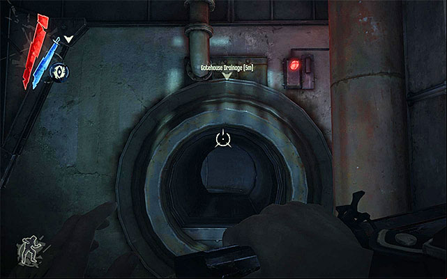 Turn around and jump down - Gaining access into the gatehouse - Mission 9 - The Light at the End - Dishonored - Game Guide and Walkthrough