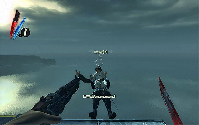 If you approach Havelock, he will throw himself into the void alongside with Emily, which will make it impossible to save her - Endings - Mission 9 - The Light at the End - Dishonored - Game Guide and Walkthrough