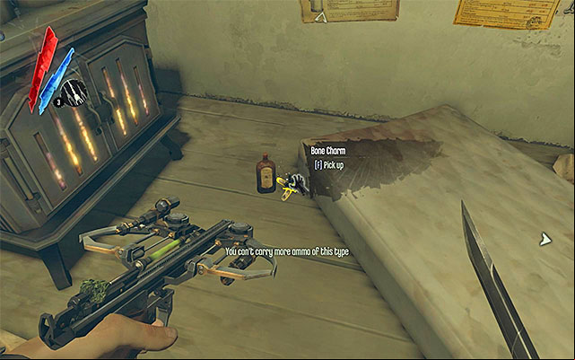 BONE CHARM 3/5 - The charm is on the ground floor of the Captain's Chair hotel - Bone Charms - locations - Collectibles - Dishonored - Game Guide and Walkthrough